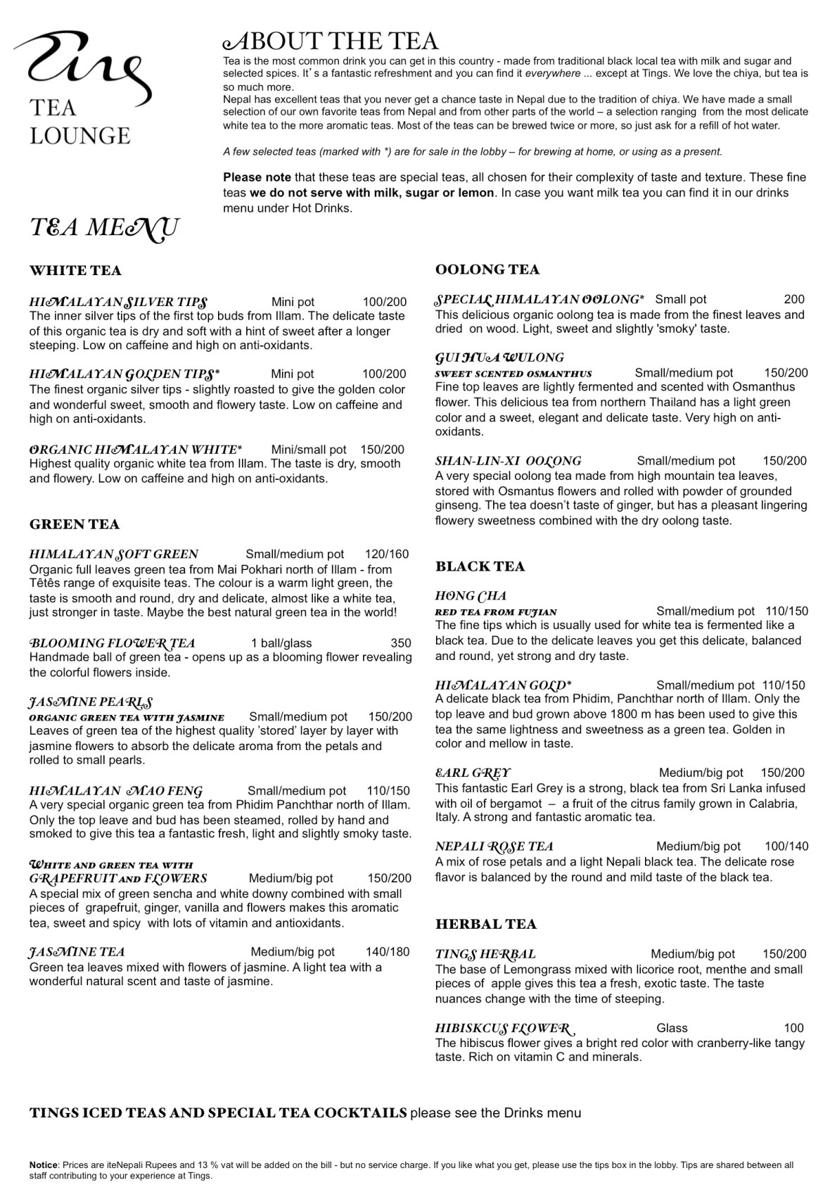 Tea menu april 2016