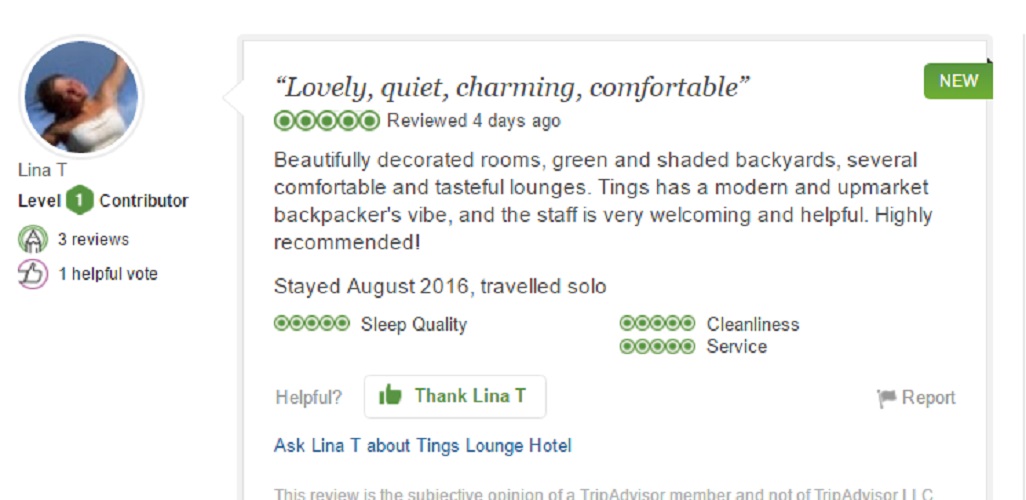 Tripadvisor Review August 2016